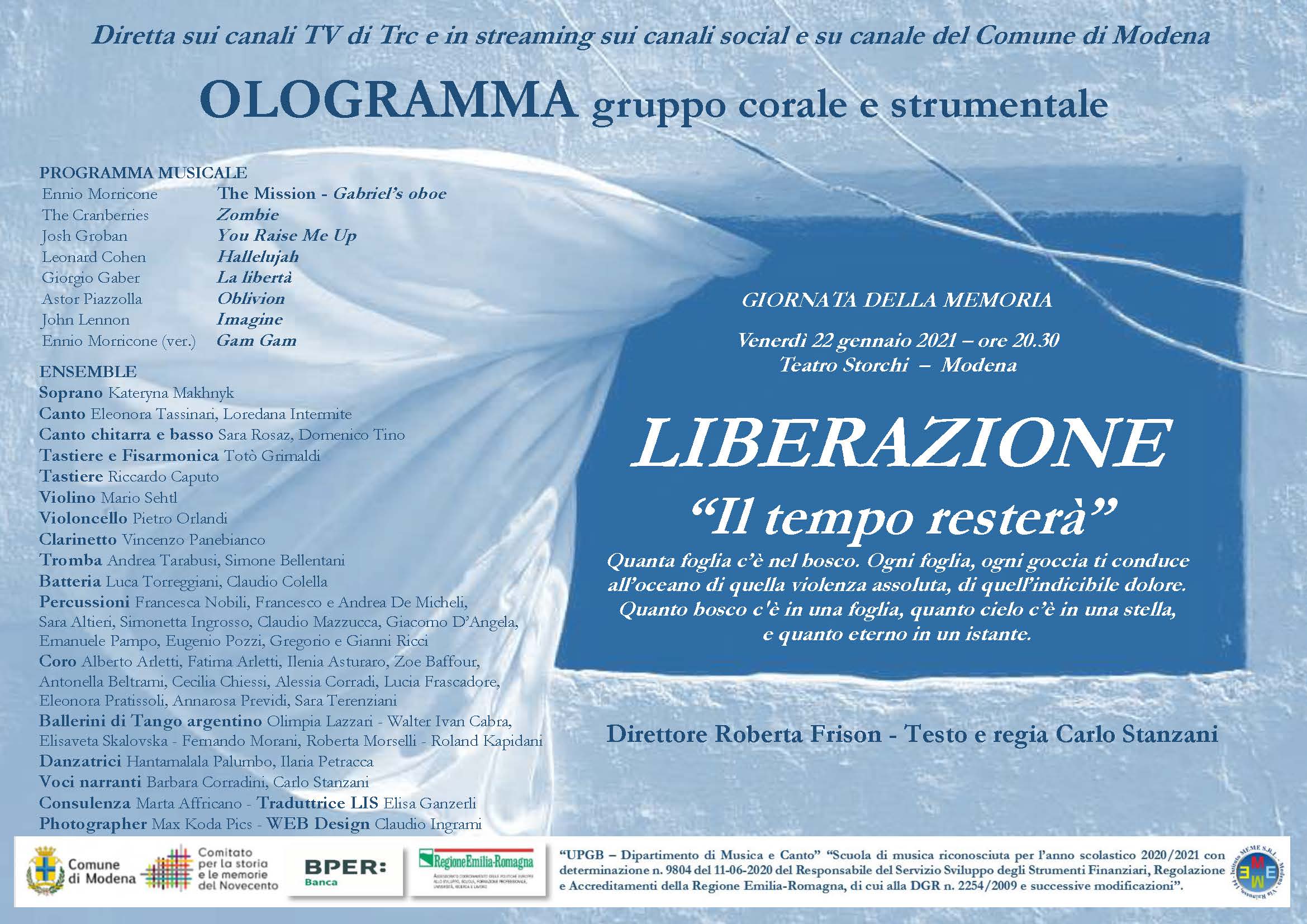 OLOGRAMMA in concerto LIBERAZIONE “Il tempo resterà”