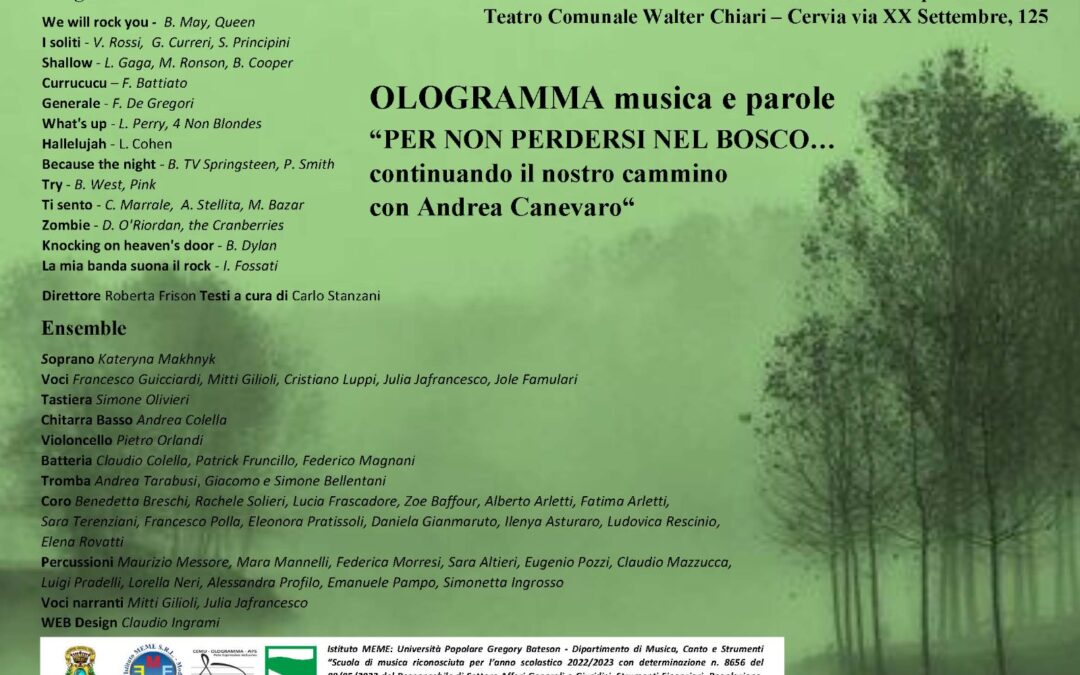 “Per non perdersi nel bosco… Continuando il nostro cammino in compagnia di Andrea Canevaro” – Cervia.